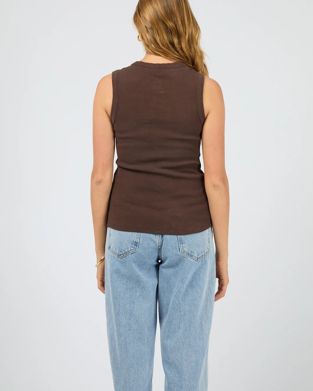 BUTTON UP TANK - CHOCOLATE