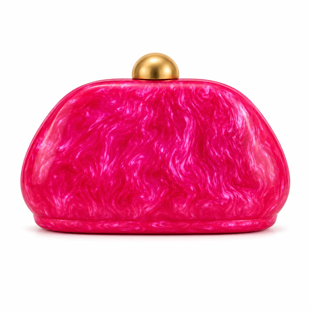 Acrylic Clutch - Hot Pink with Gold Top