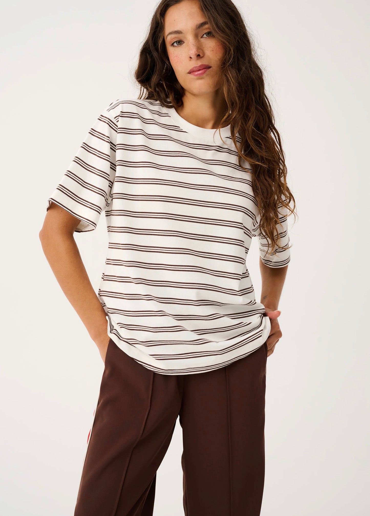 Jayde Tee - Truffle Stripe