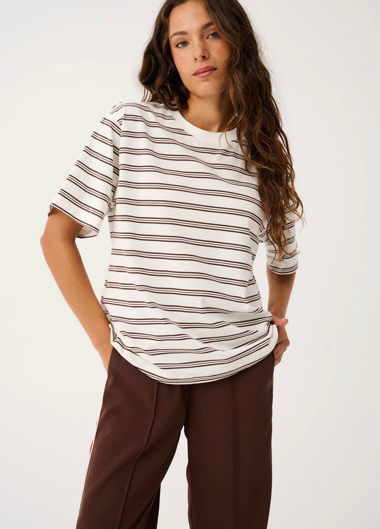 Jayde Tee - Truffle Stripe