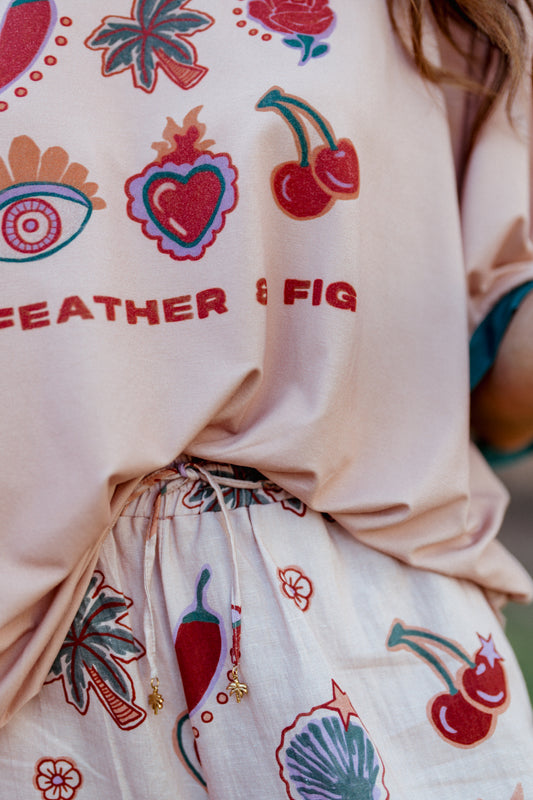 Feather + Fig Logo Tee - Spanish Villa