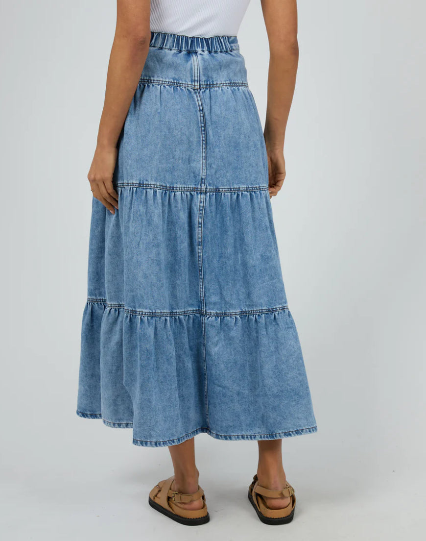 COCO DENIM MAXI SKIRT - LIGHT BLUE