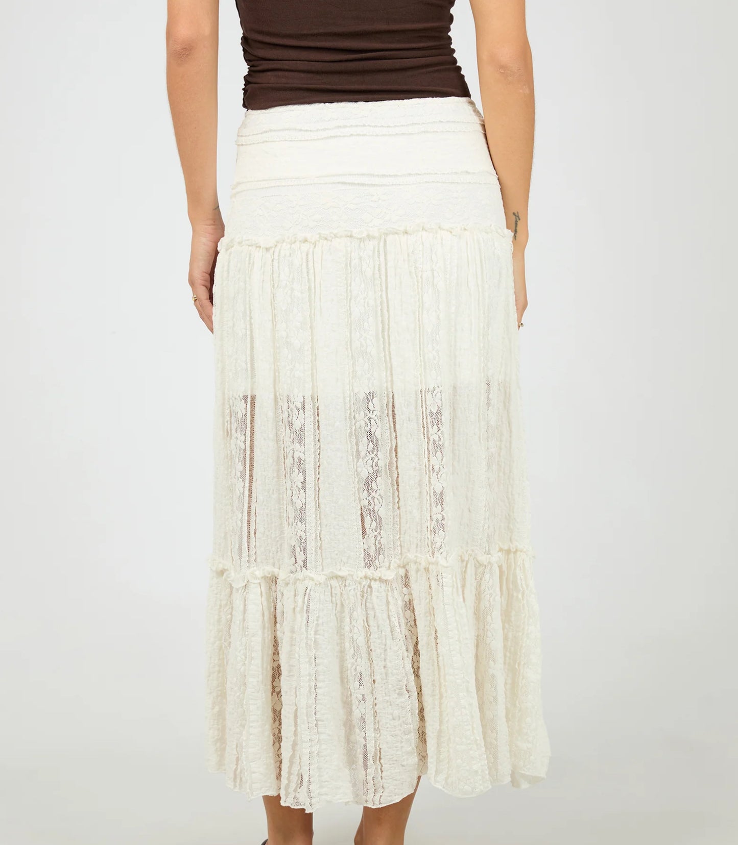 JESSIE MAXI SKIRT VINTAGE WHITE
