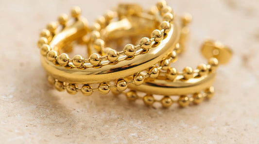 Bohemia yellow gold plated hoop earrings