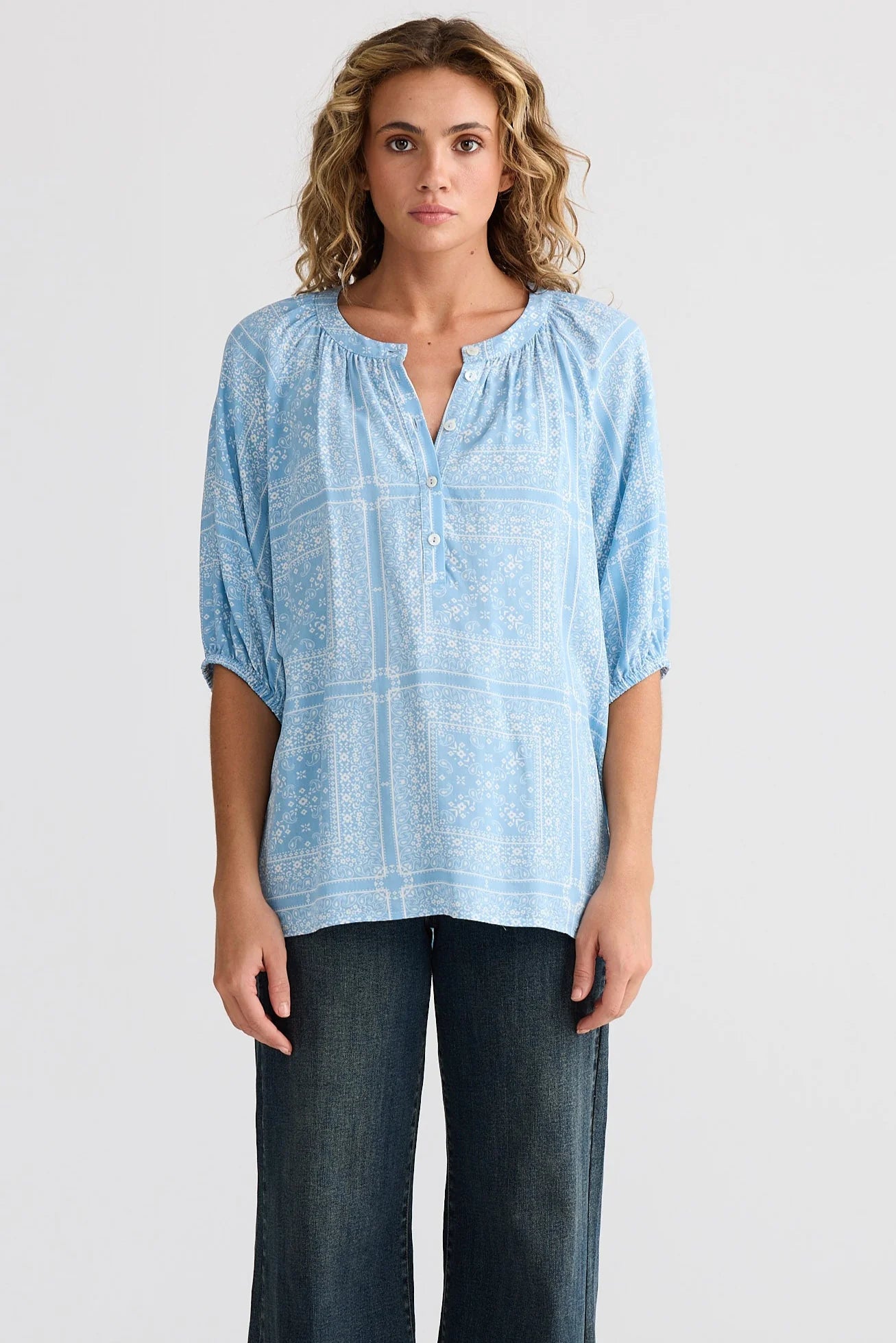 Rodeo Top - Denim Bandana