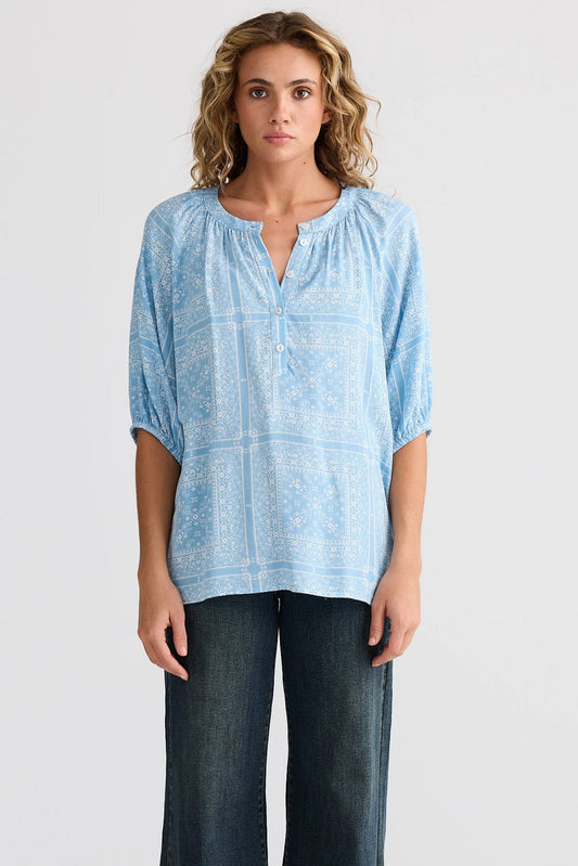 Rodeo Top - Denim Bandana