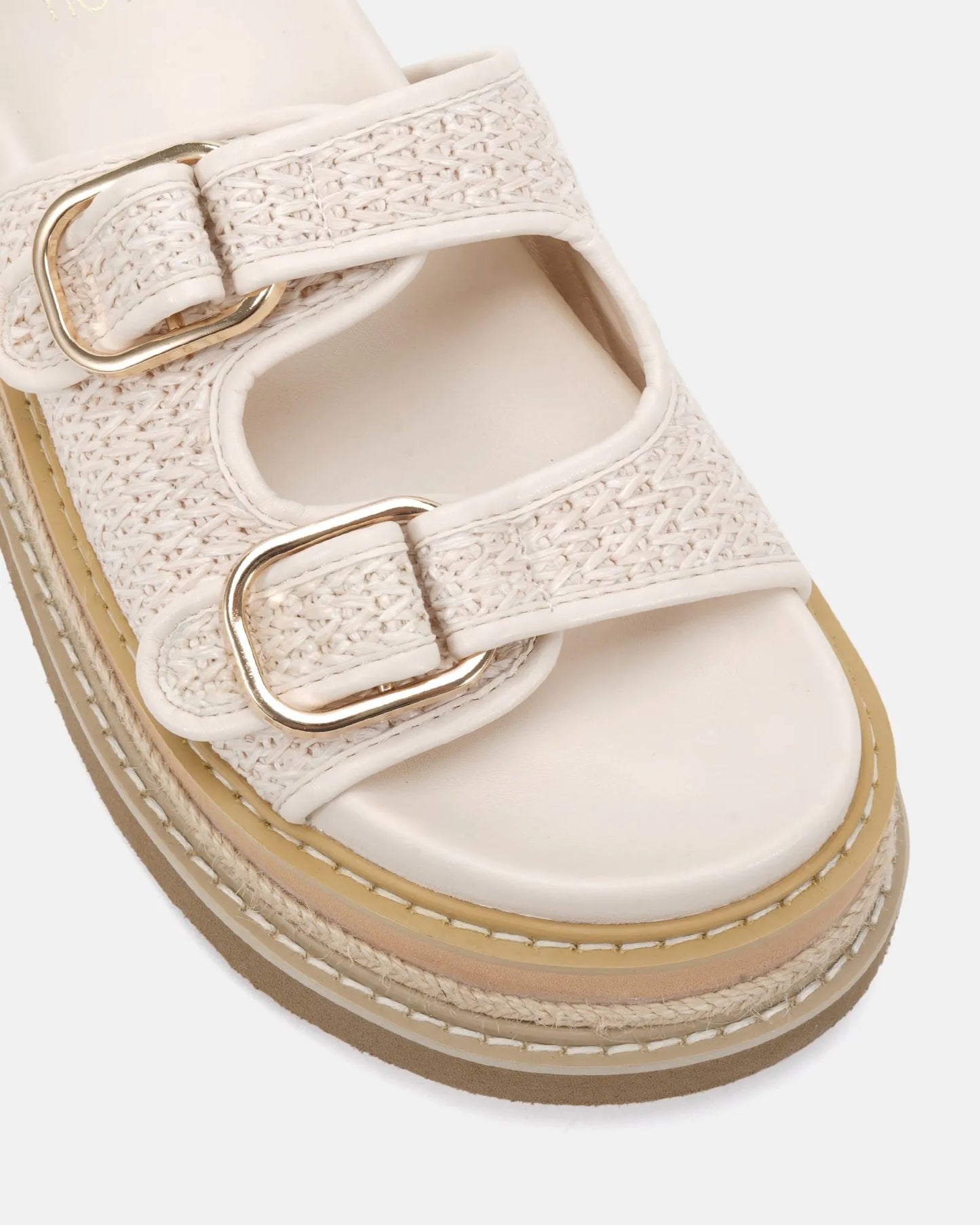 SARAIRA CREAM RAFFIA SANDALS