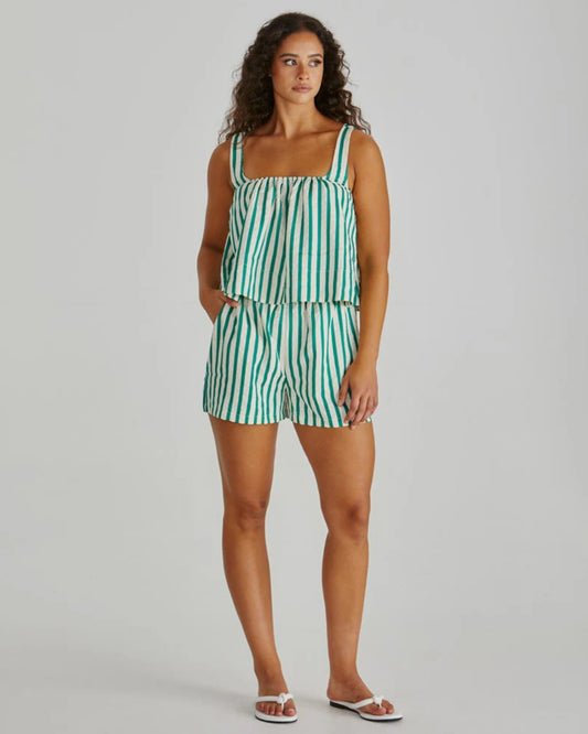 HENRI SHORT - GREEN STRIPE