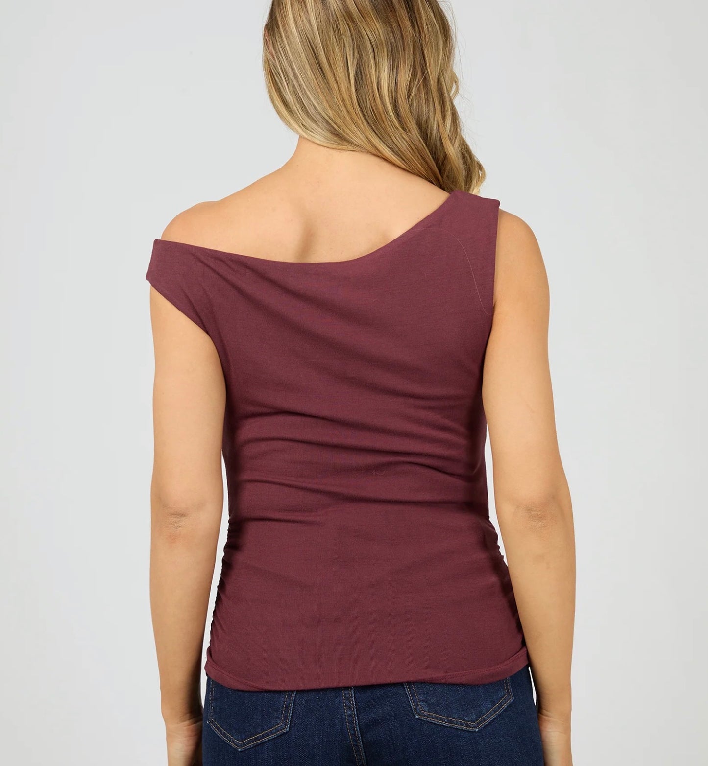 KYLIE OFF SHOULDER TOP BURGUNDY