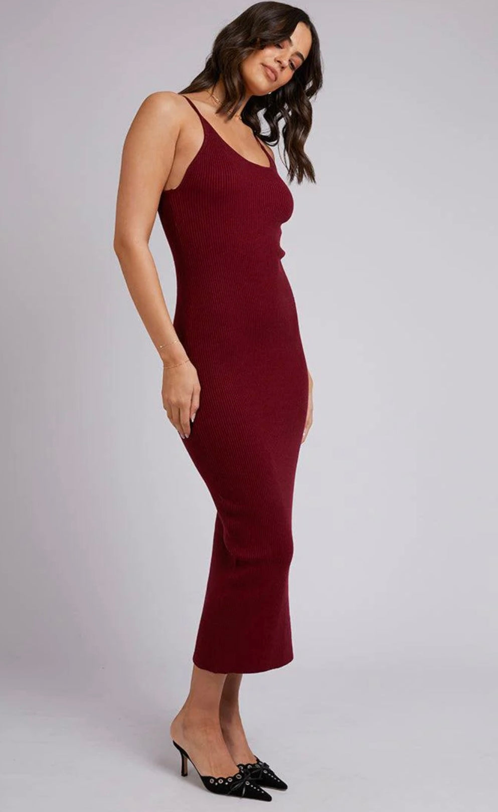 Maeve Knit Dress Burgundy