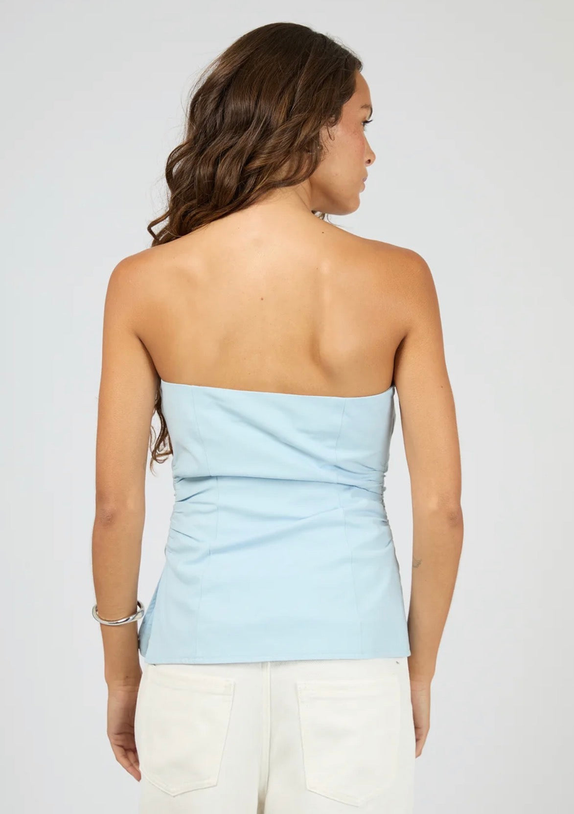 BOWIE STRAPLESS TOP LIGHT BLUE