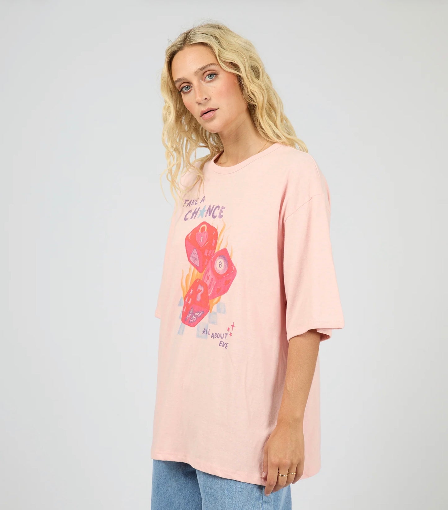 SNAKE EYES OVERSIZED TEE LIGHT PINK