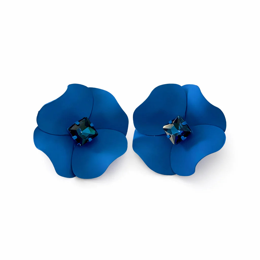 Roxy Electric Blue Floral Studs