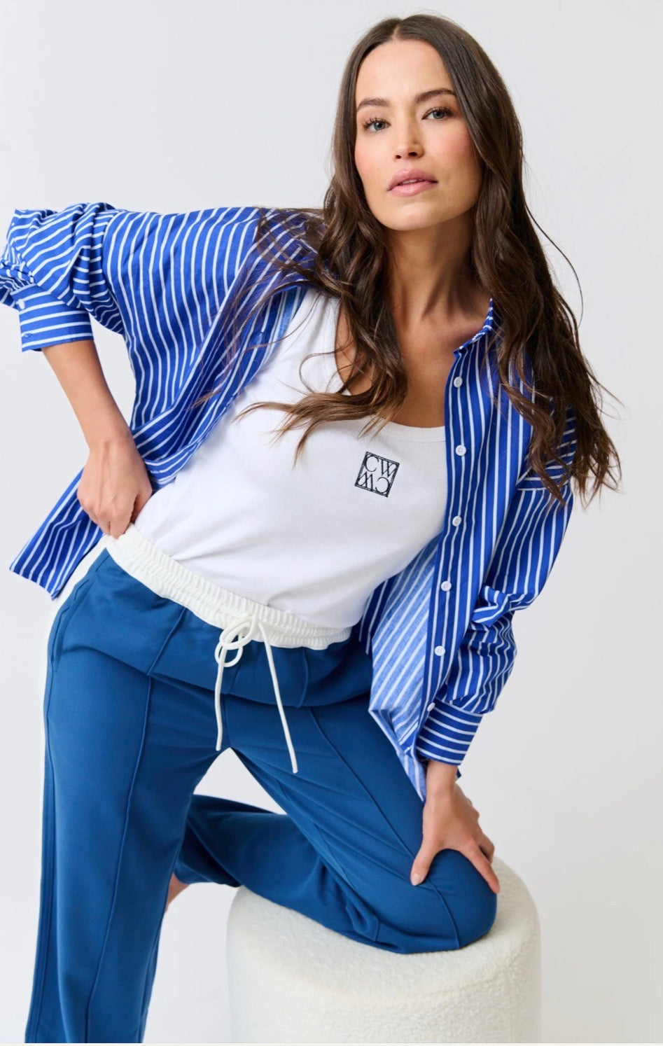 Tammy Shirt - Cobalt Stripe