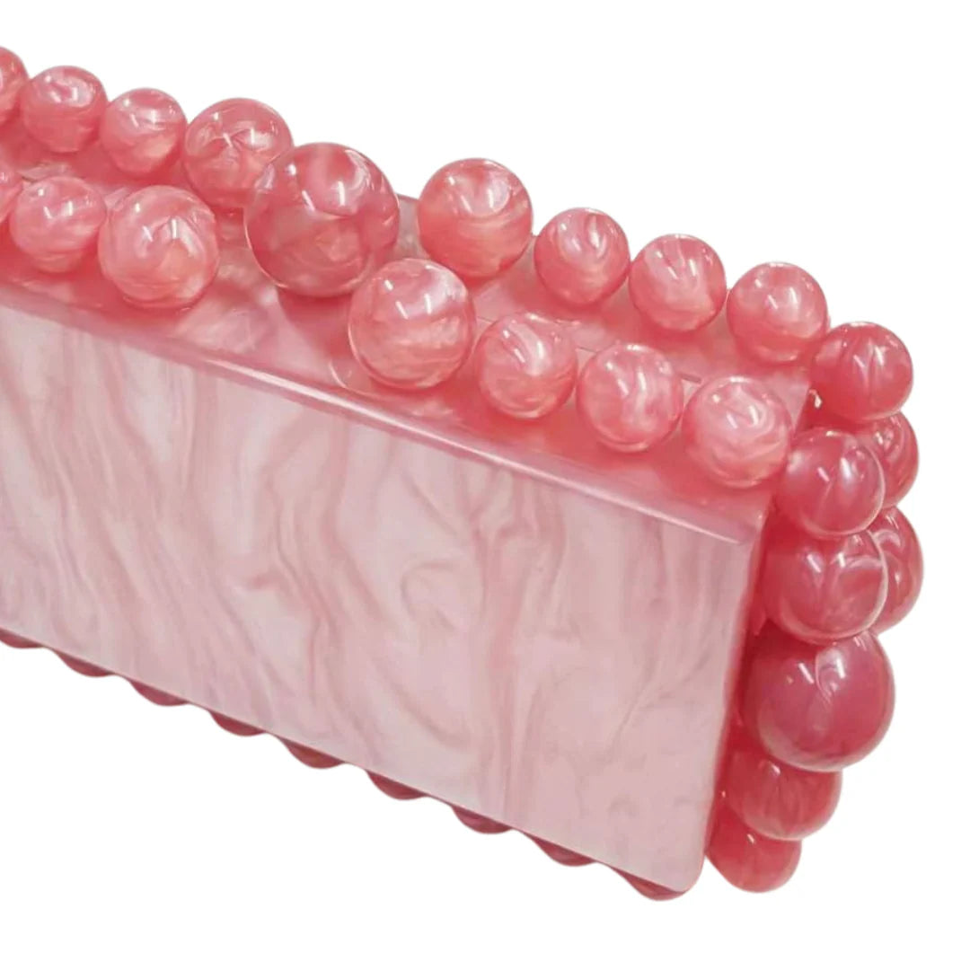 Bubble Acrylic Clutch - Pearl Pink