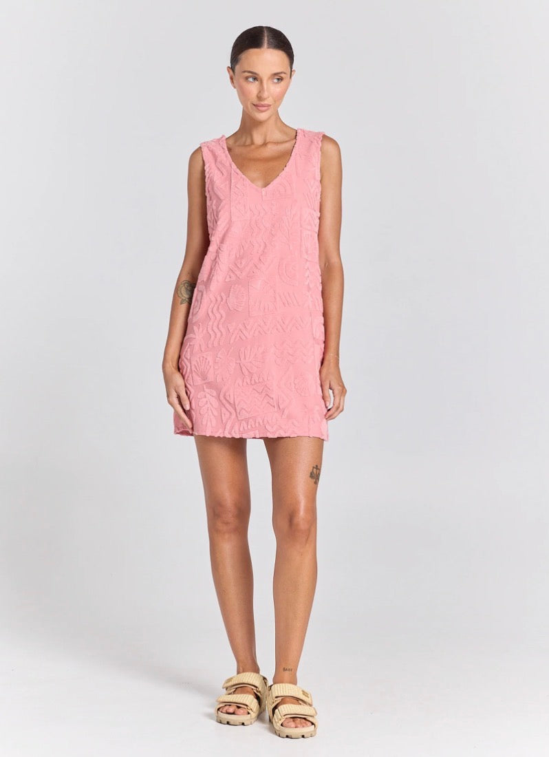 Mai Tai V Tunic Towelling Dress - Rose