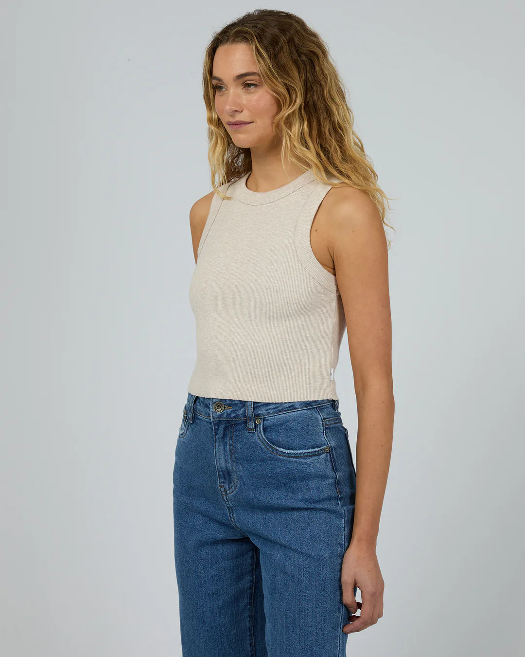 PIA CROP TANK OATMEAL