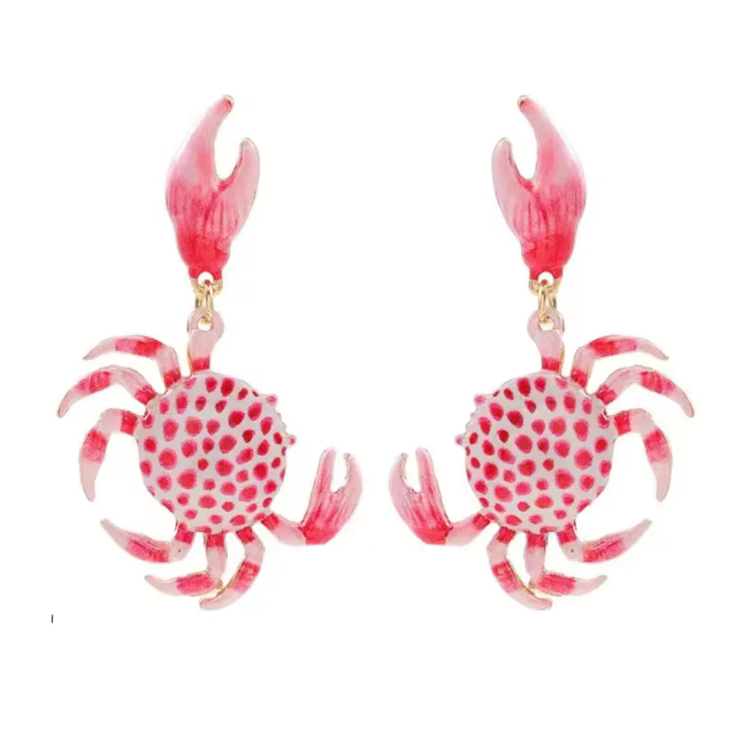 Crabbie Statement Earrings, Pink