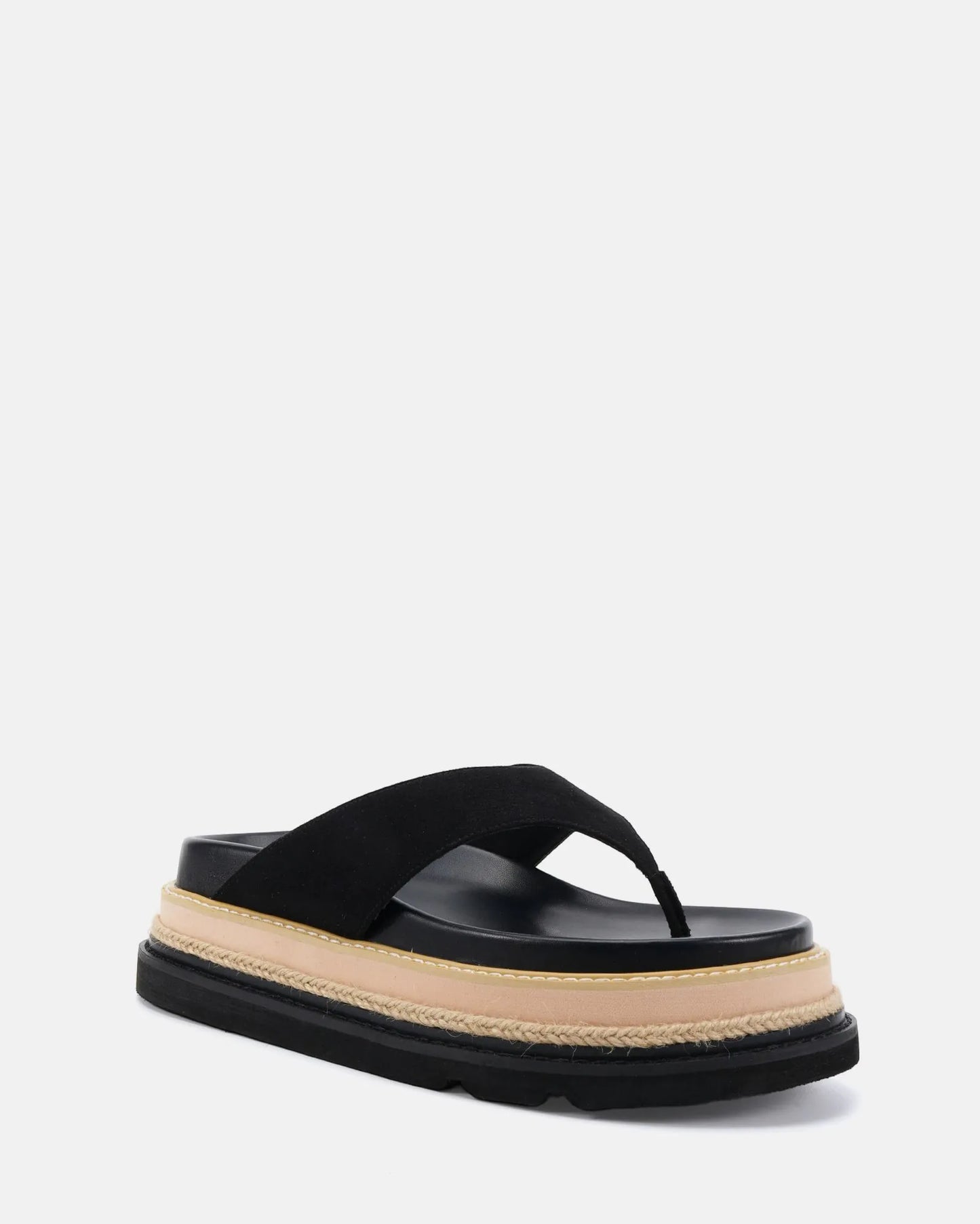 SPOIL BLACK SUEDE FLATFORM