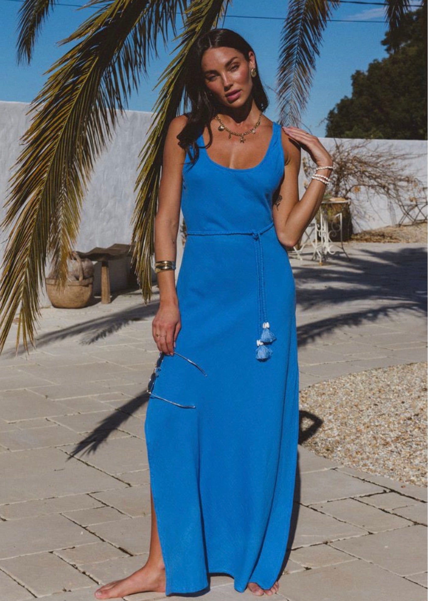 ISLAND STRAPPY DRESS - OCEAN