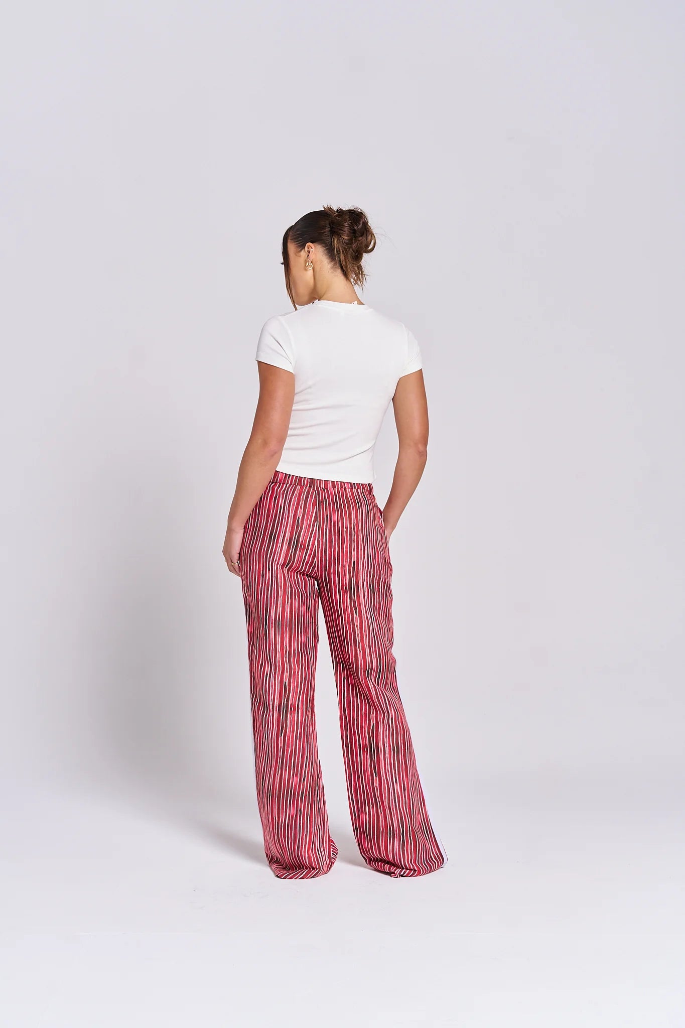 POMEGRANATE LINEN PANTS