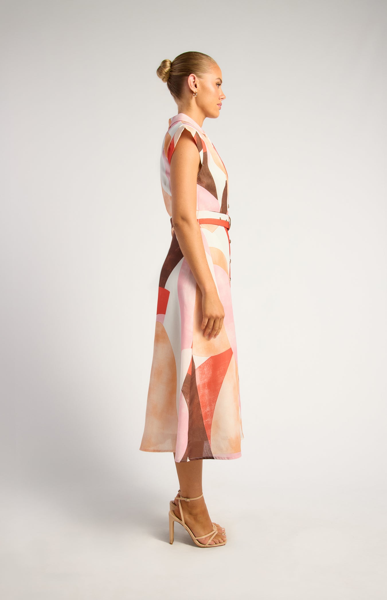 Ebony Midi Dress - Pink/Orange