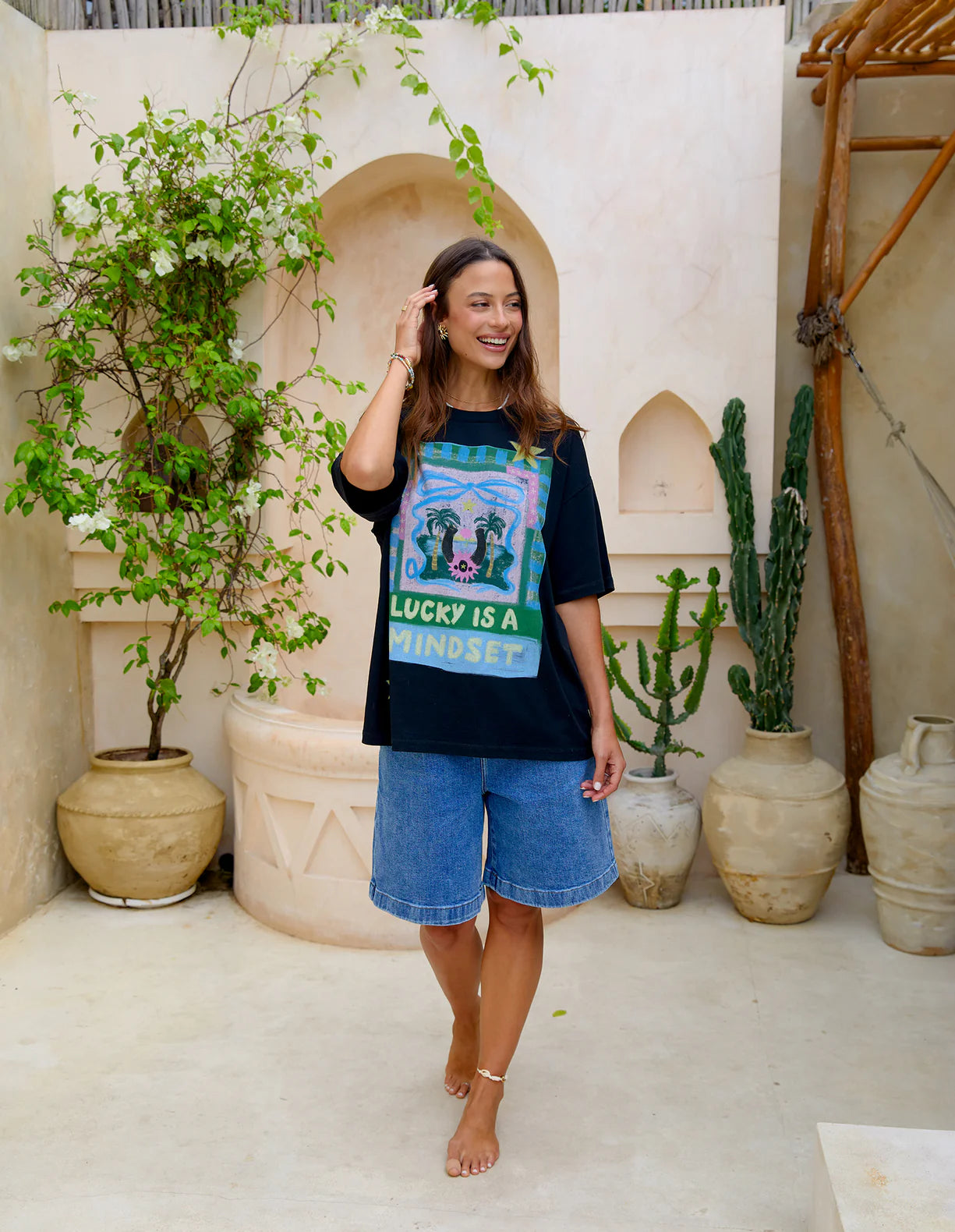 Lucky Star Tee Washed Black