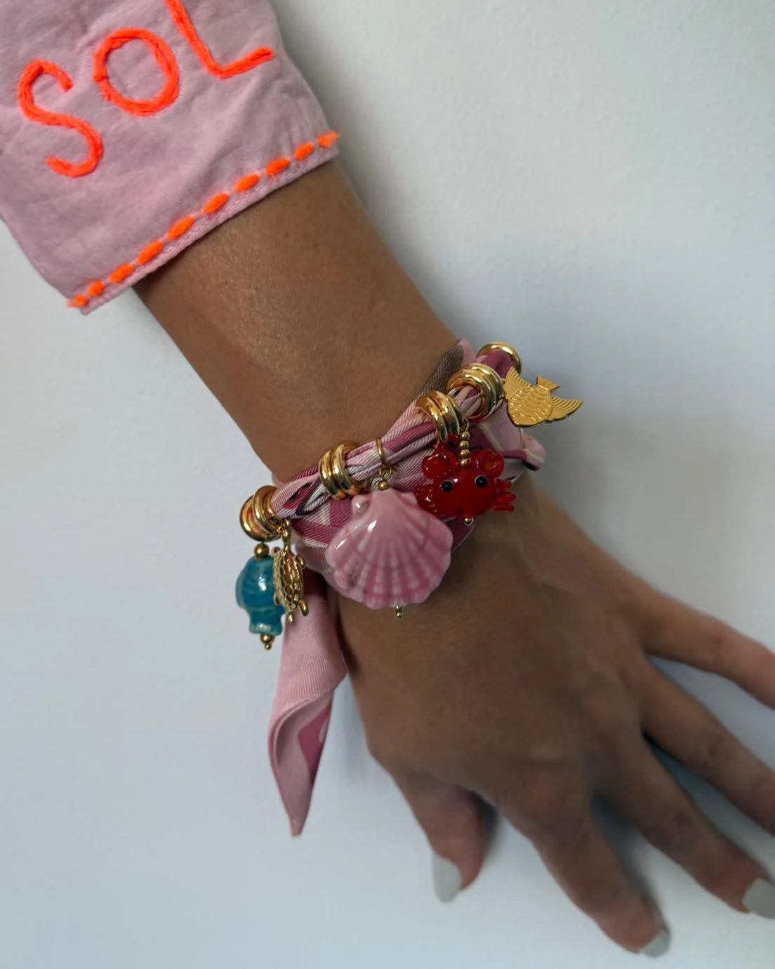 FABRIC NECKLACE - pink