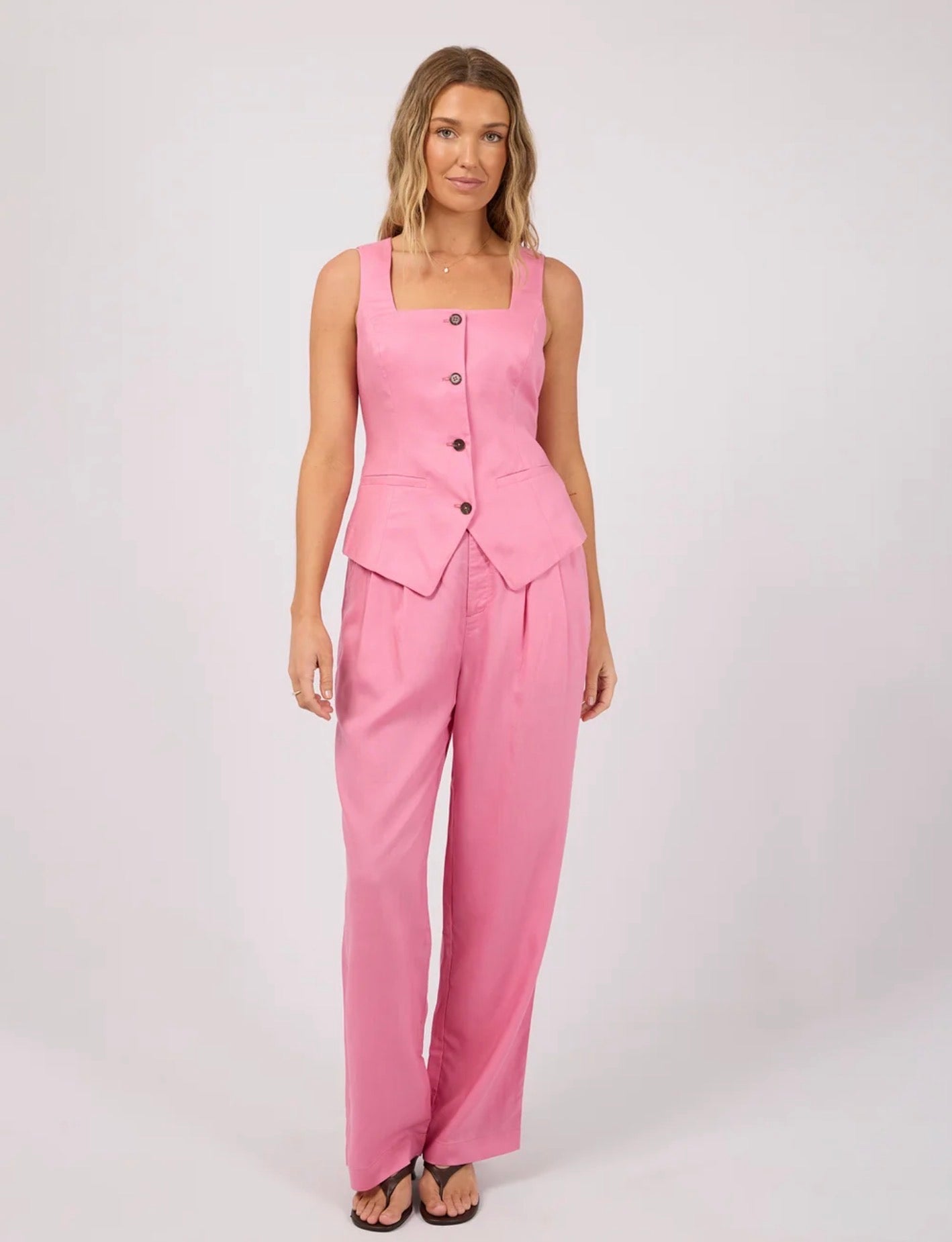FERN LINEN VEST ORCHID