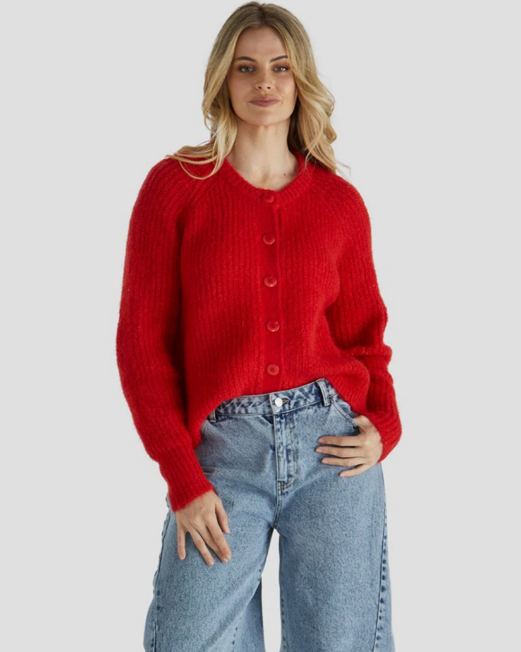 ROMEE CARDI - POPPY RED