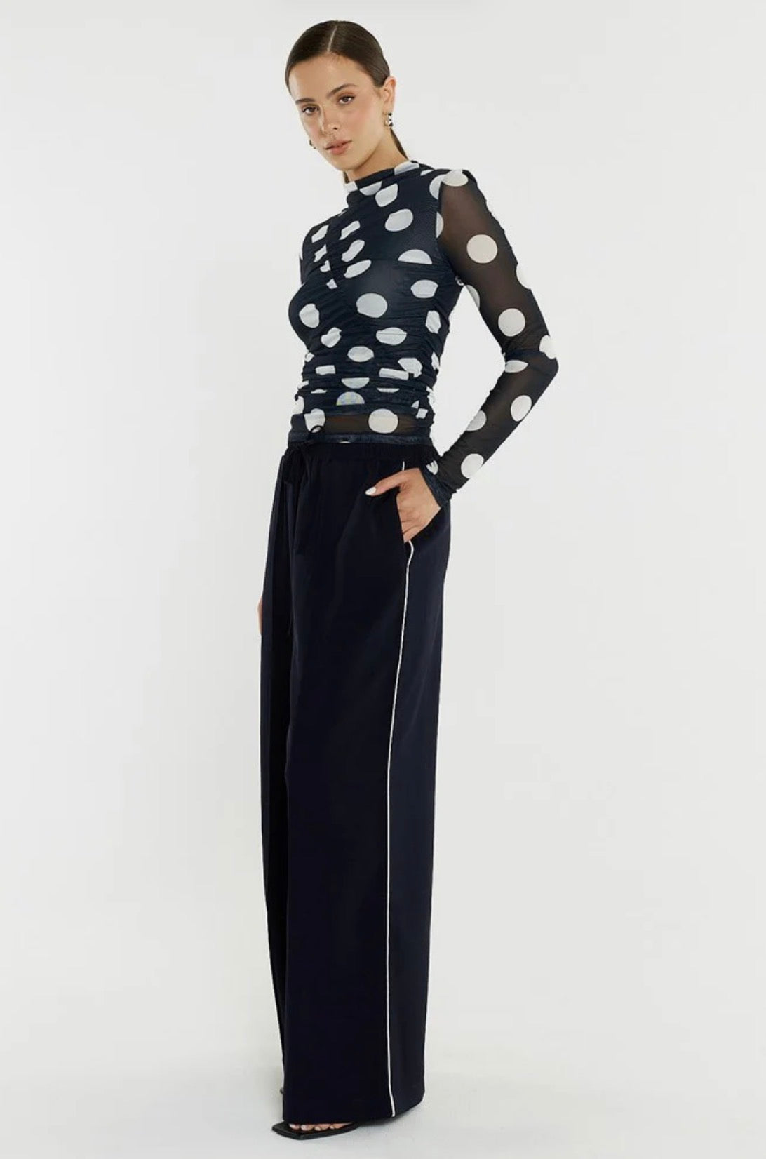 Pammie Seamed Mesh Top