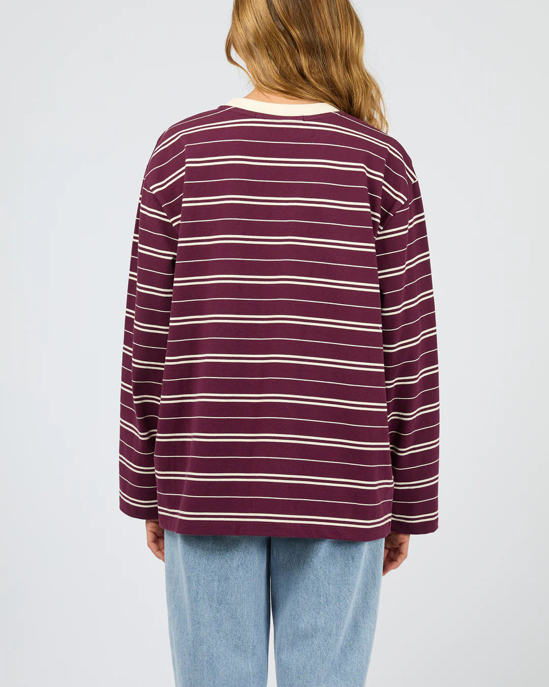 STRIPE LONG SLEEVE TEE CHERRY