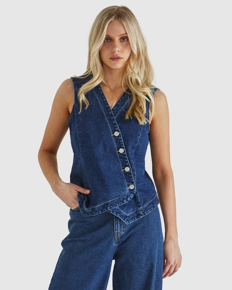 Marza Denim Vest - 78 Wash