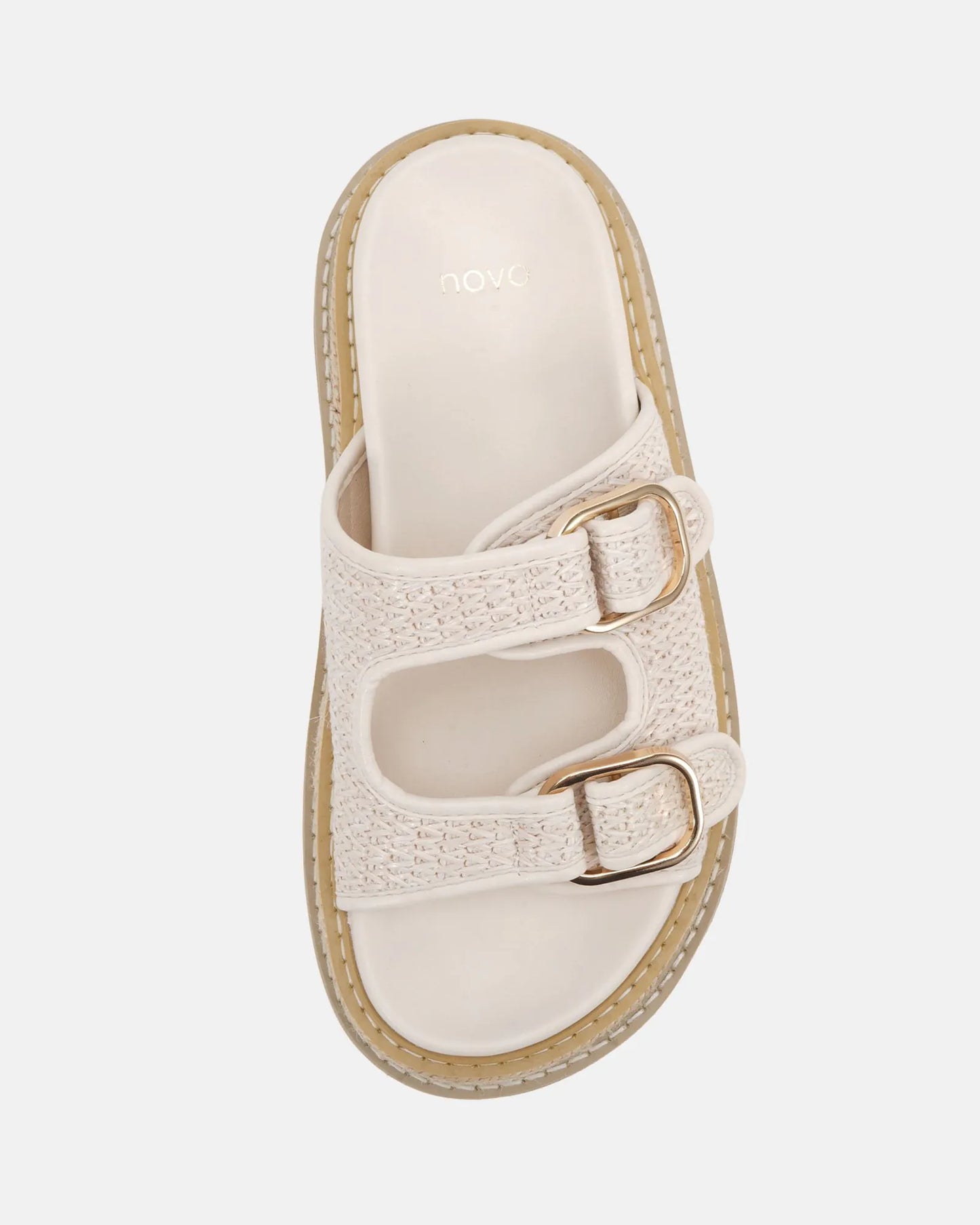 SARAIRA CREAM RAFFIA SANDALS