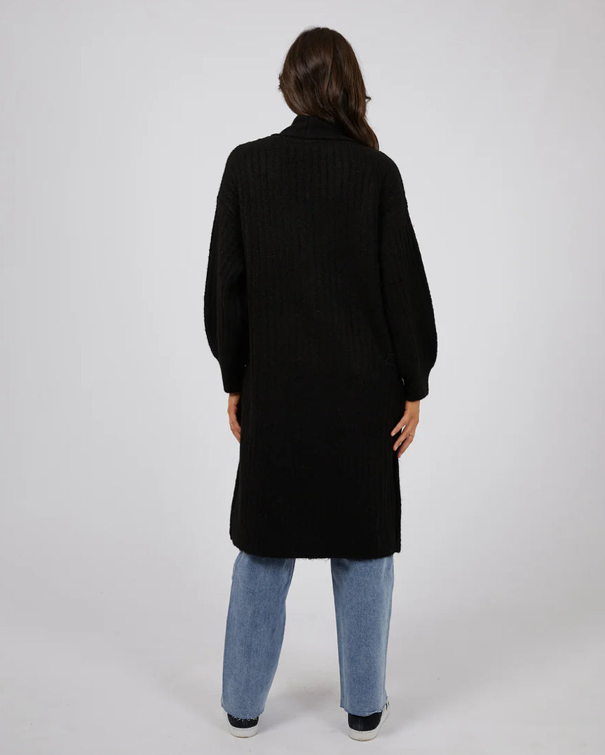 SERENA LONG LINE CARDI BLACK