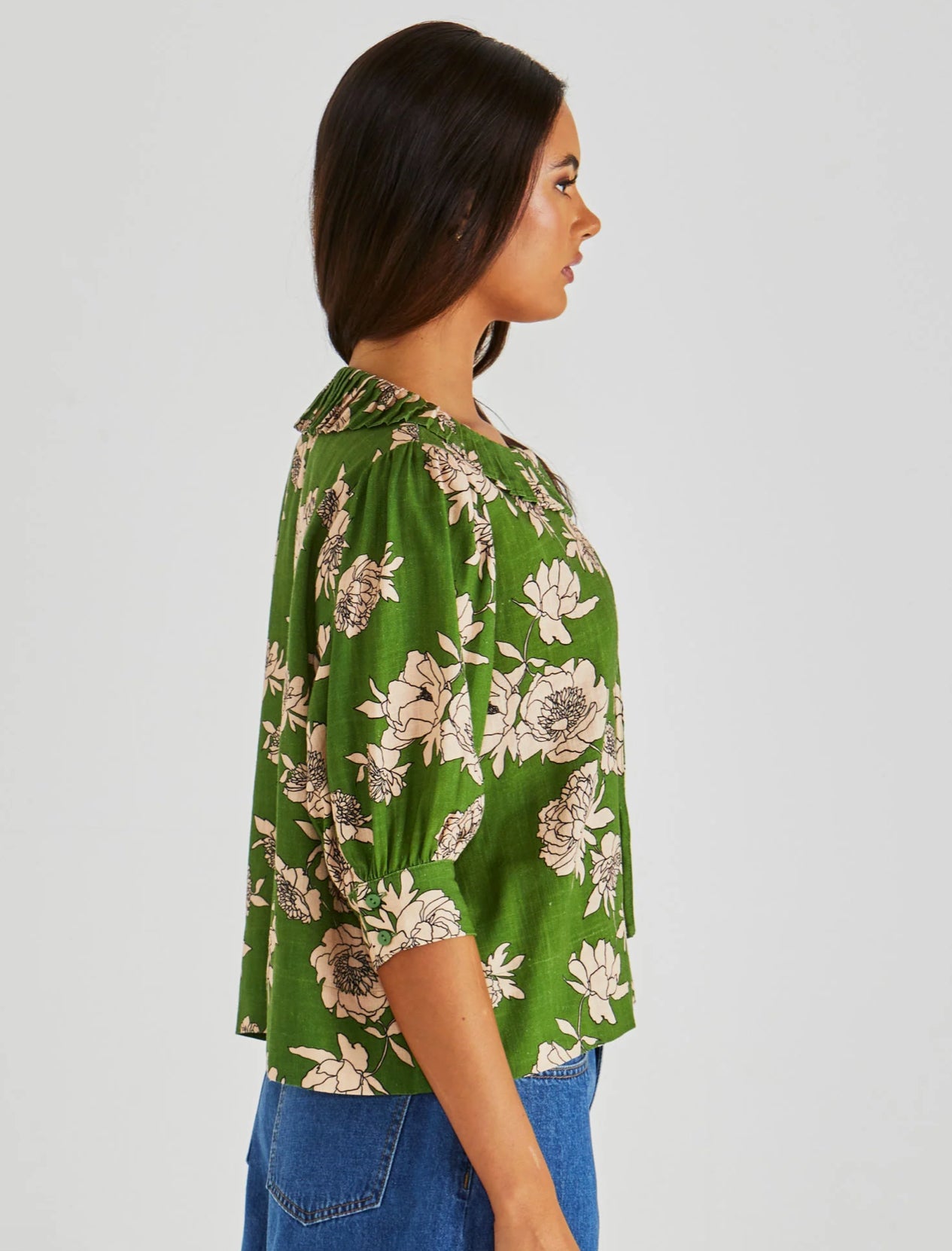 ANTONIE PLEATED BLOUSE - MOONFLOWER