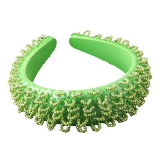 Candy Crush Beaded Headband - Lime