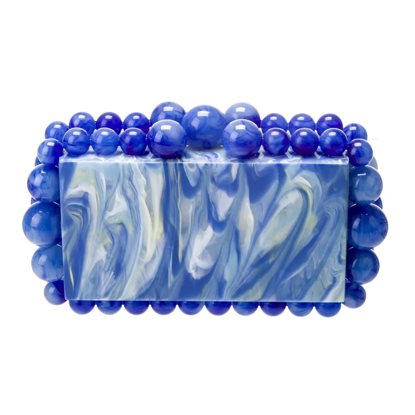 Bubble Acrylic Clutch - Blue/Yellow