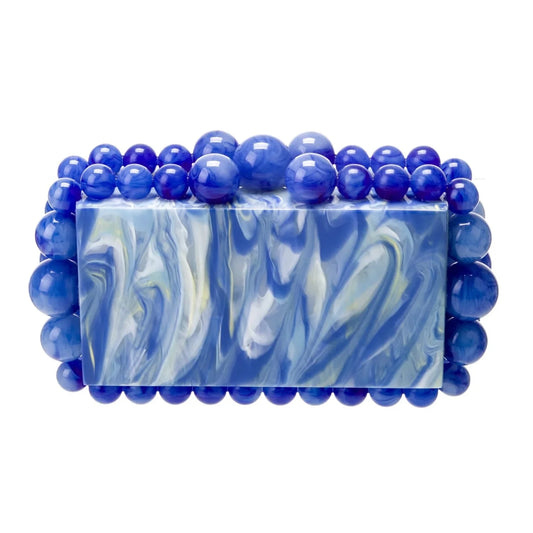 Bubble Acrylic Clutch - Blue/Yellow