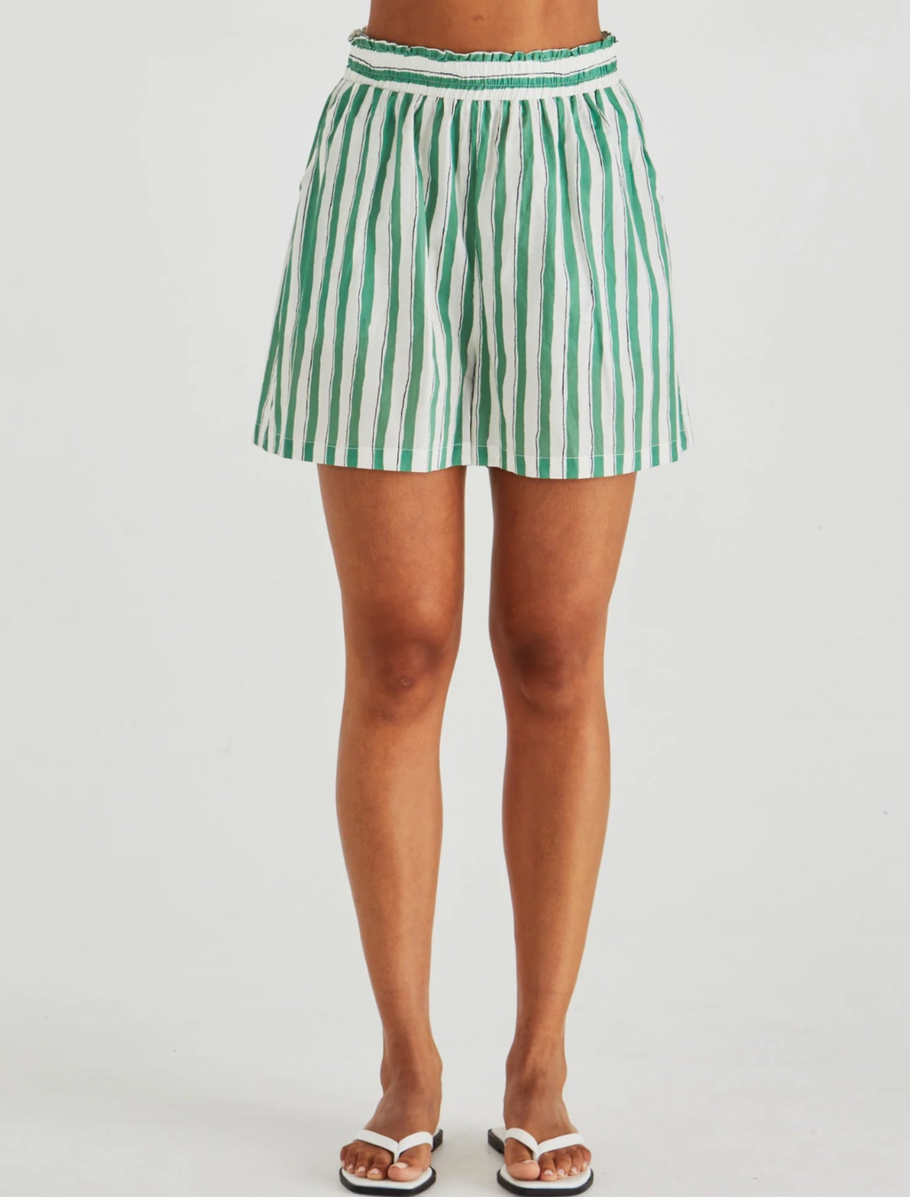 SERAPHINA SHORTS - GREEN STRIPE