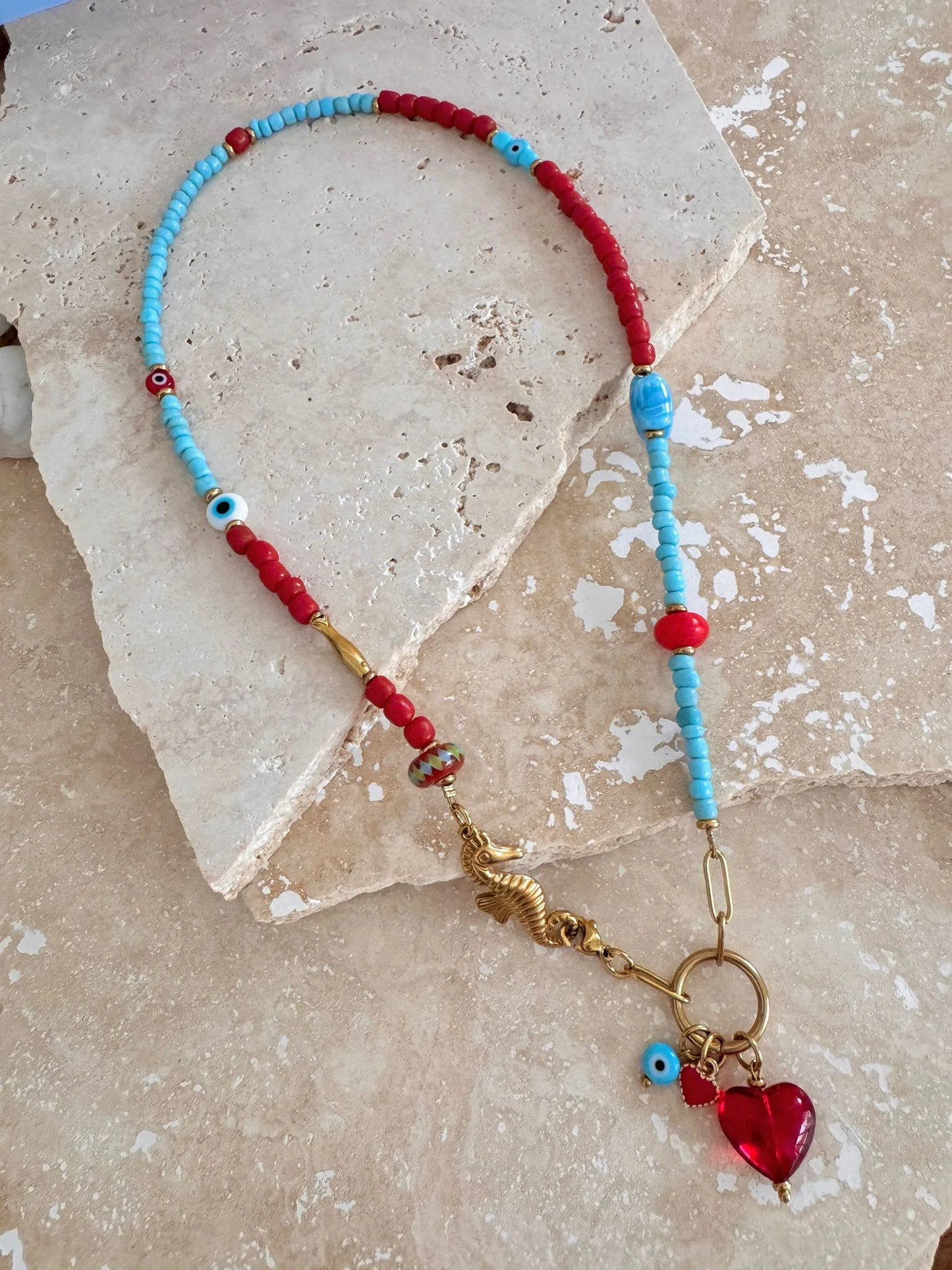 Unserious Seahorse Beaded Necklace