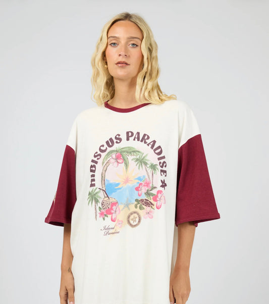 PARADISE OVERSIZED TEE WINE