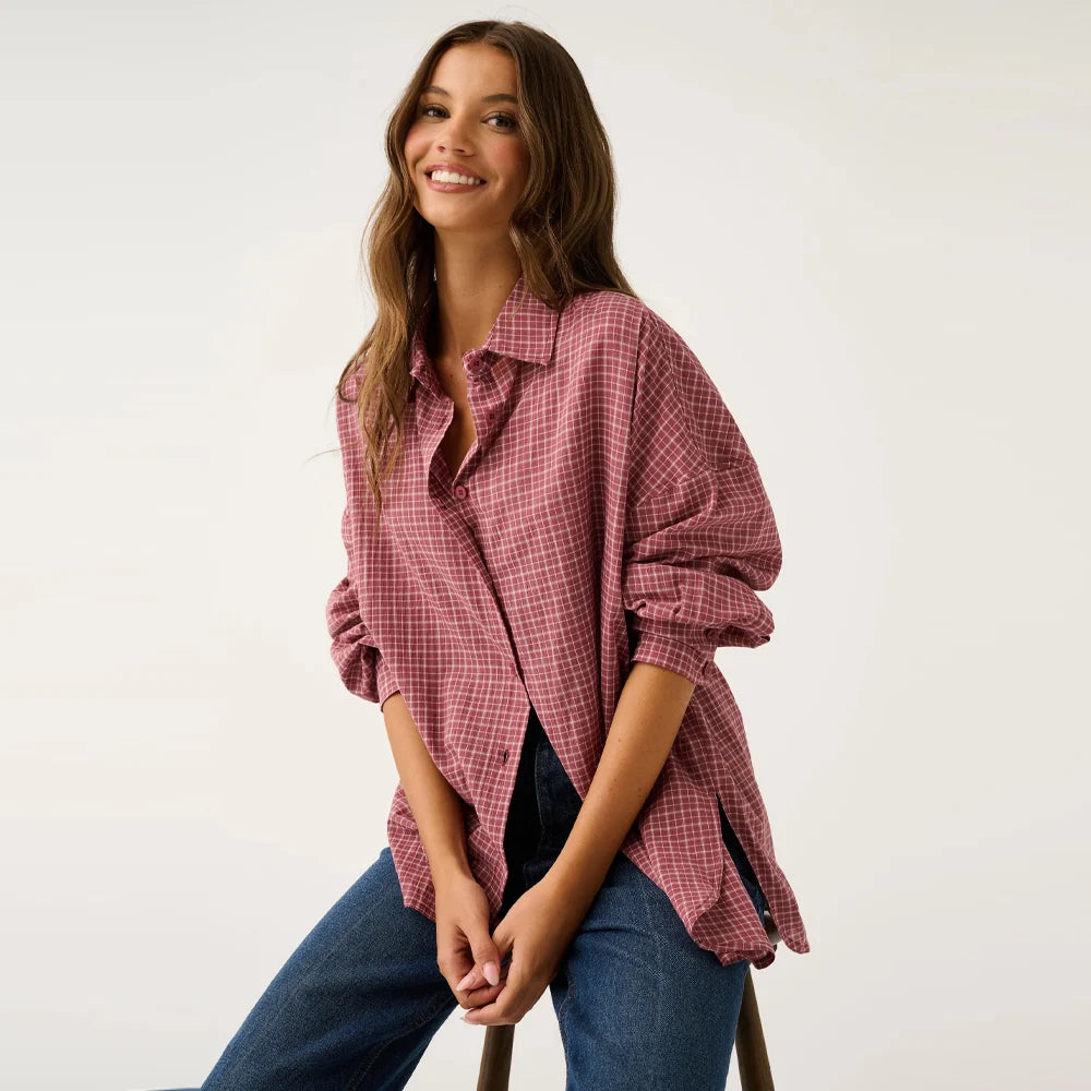 Darby Shirt - Mulberry Check