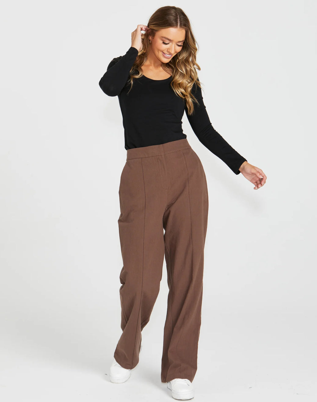 Roxy Tapered High Waist Pant - Chocolate