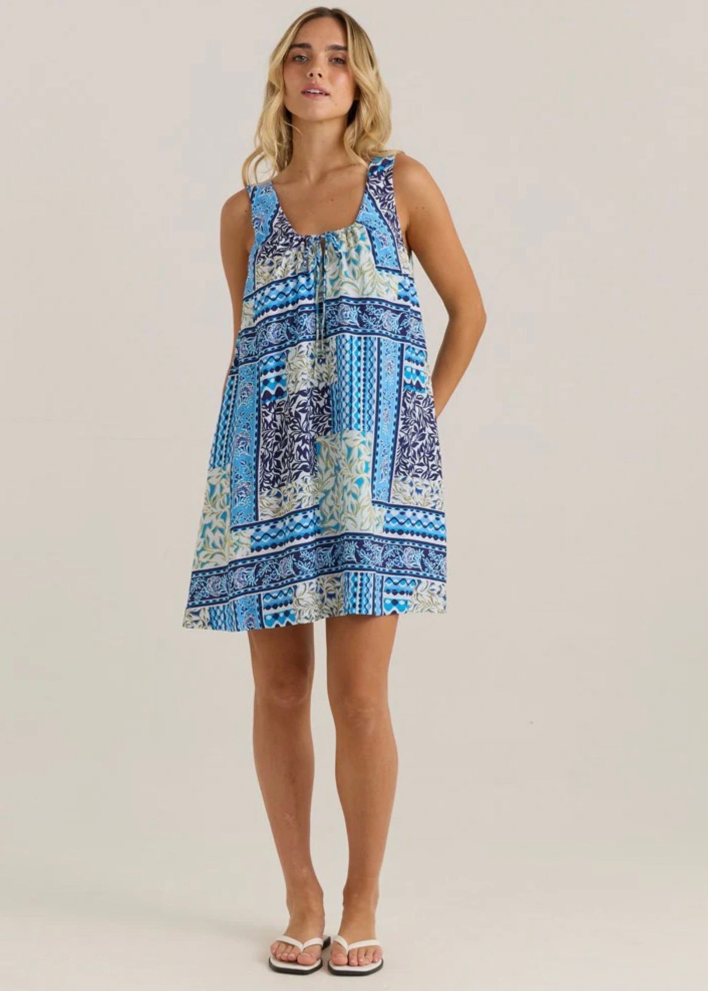 Isra Shift Dress - Sea Meadow