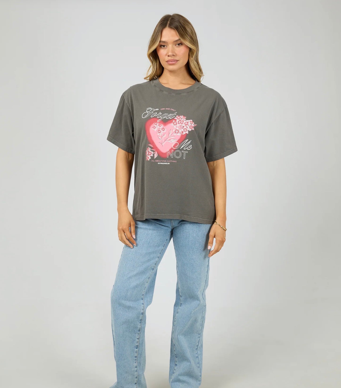 FORGET ME NOT BOX TEE CHARCOAL