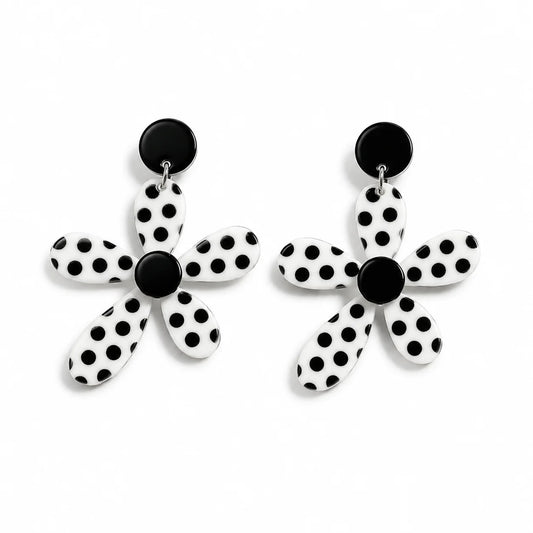 RENEE Black & White Earrings