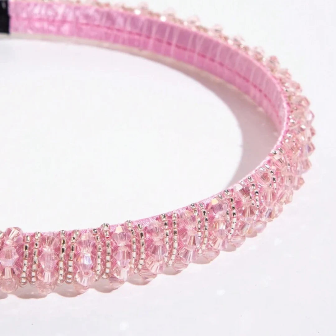 Nova Embellished Thin Crystal Headband, Floss