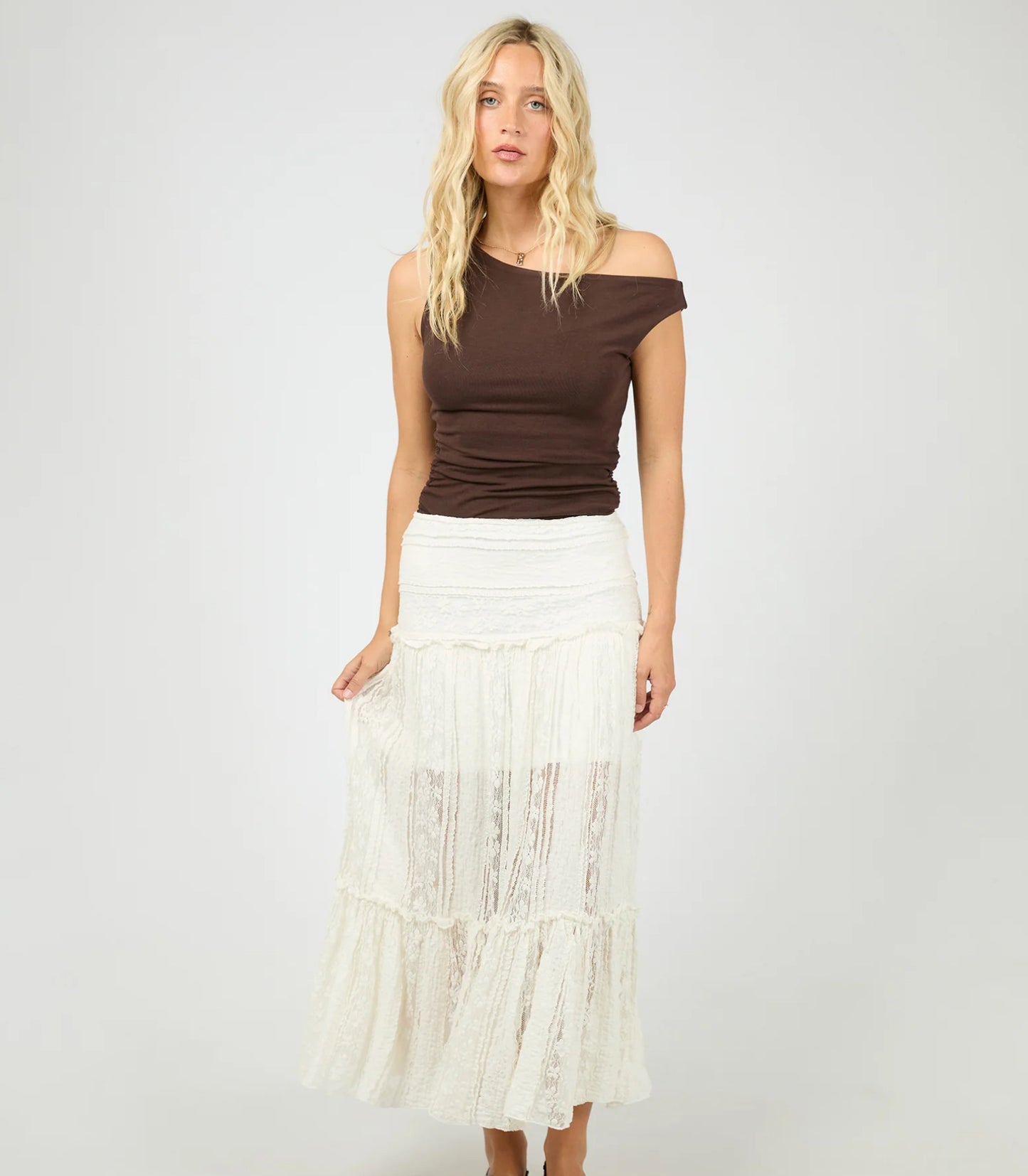 JESSIE MAXI SKIRT VINTAGE WHITE