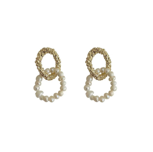 Gold & Pearl Statement Earrings